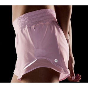 LULULEMON HOTTY HOT HIGH RISE SHORT 4” LINED PINK ORGANZA COLOR SIZE 10 NWT